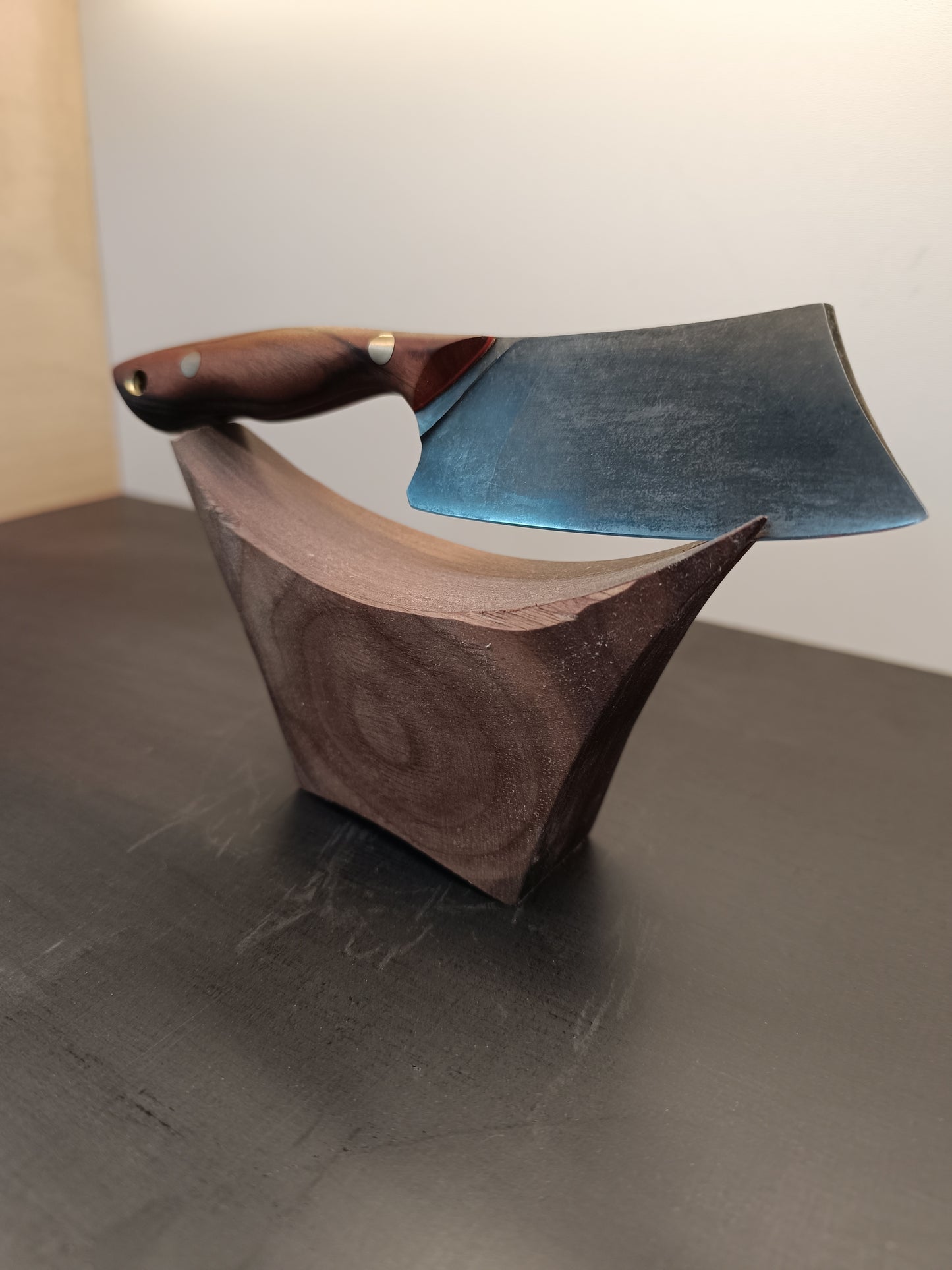 EDC Cleaver mit einem Griff aus Eisenwüsten holz